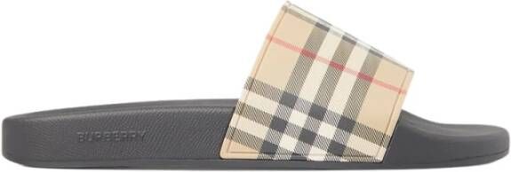 Burberry Vintage Check Patroon Ronde Neus Schoenen Beige Heren