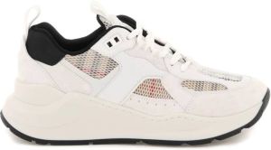 Burberry Vintage Check sneaker met kalfssuède details