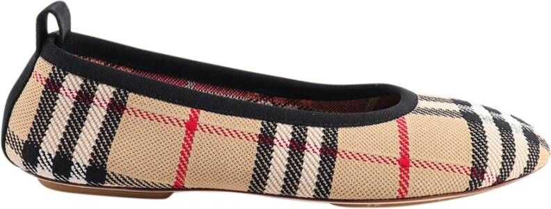 Burberry Gebreide Ballerina Flats met Ruitmotief Beige Dames