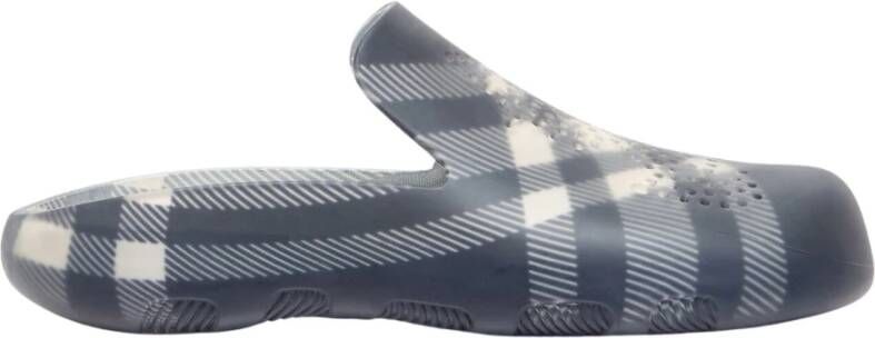 Burberry Rubberen slides met perforatie Black Heren