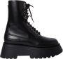 Burberry Zwarte Leren Veterschoenen Black Dames - Thumbnail 1