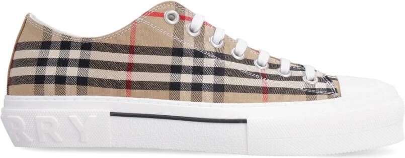 Burberry Beige Sneakers van Biologisch Katoen met Vintage Check Motief Beige Heren - Foto 2