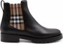 Burberry Zwarte Leren Check Chelsea Laarzen Black Dames - Thumbnail 1