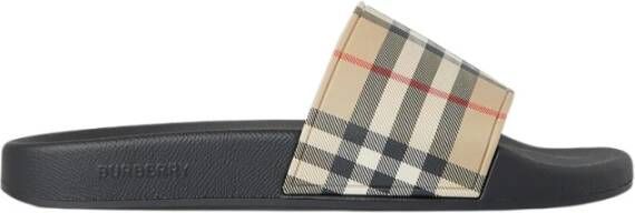 Burberry Tijdloze Check Slides voor modebewuste vrouwen Beige Dames