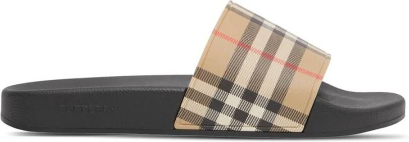 Burberry Vintage Check Slides Beige Dames