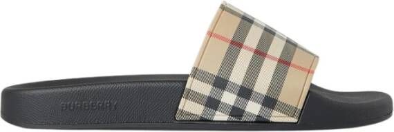Burberry Tijdloze Check Slides voor modebewuste vrouwen Beige Dames
