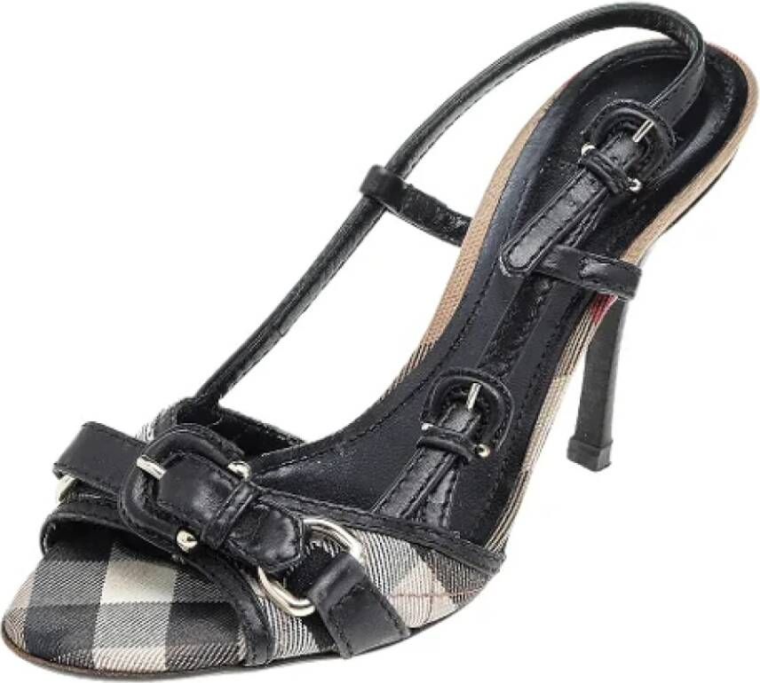 Burberry Vintage Pre-owned Canvas sandals Black Dames