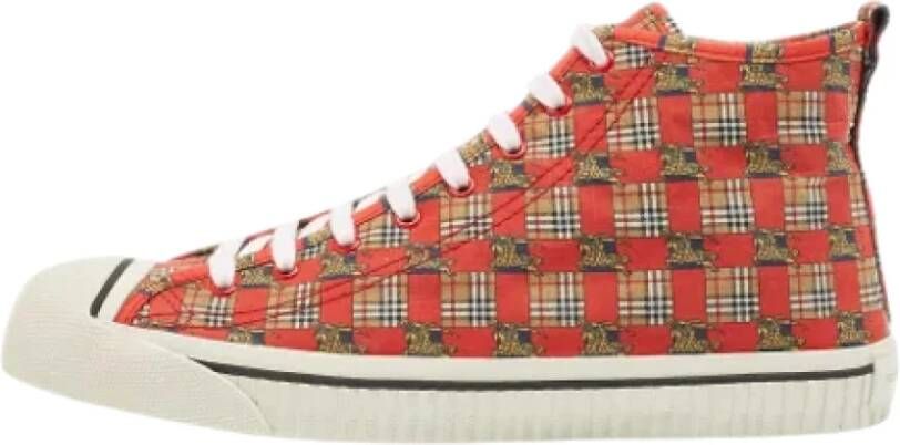 Burberry Vintage Pre-owned Canvas sneakers Red Dames