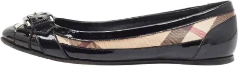 Burberry Vintage Pre-owned Coated canvas flats Black Dames