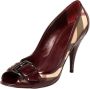 Burberry Vintage Pre-owned Coated canvas heels Red Dames - Thumbnail 1