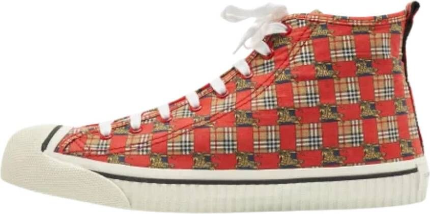 Burberry Vintage Pre-owned Fabric sneakers Red Dames