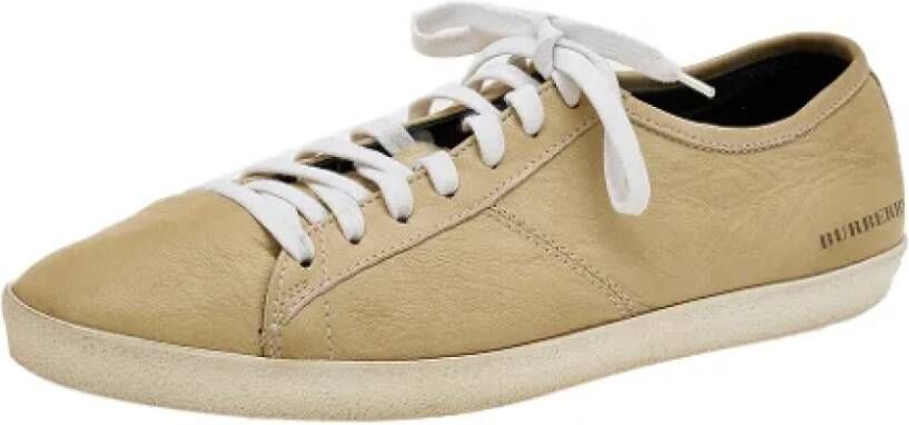 Burberry Vintage Pre-owned Leather sneakers Beige Dames