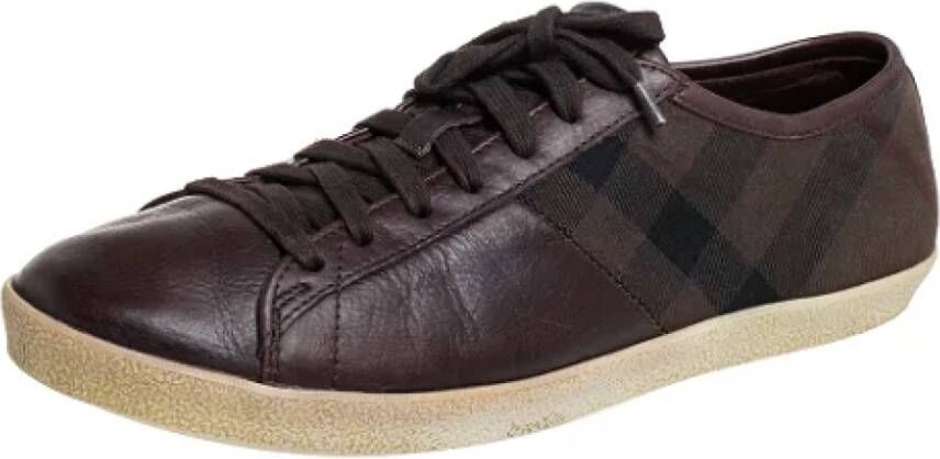 Burberry Vintage Pre-owned Leather sneakers Brown Dames