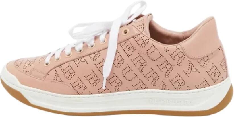 Burberry Vintage Pre-owned Leather sneakers Pink Dames