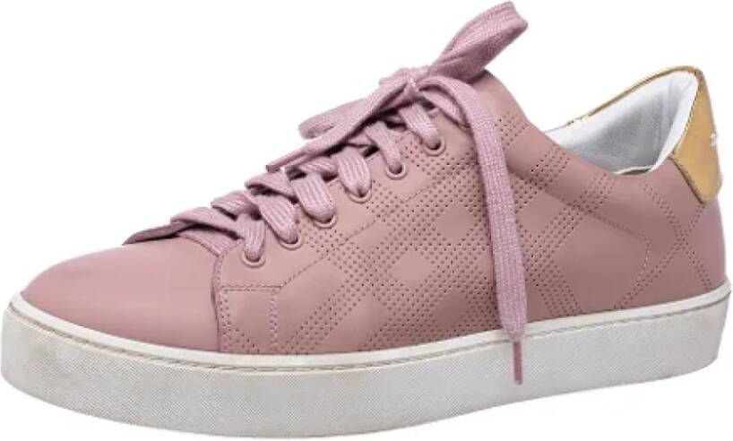 Burberry Vintage Pre-owned Leather sneakers Pink Dames