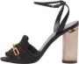 Burberry Vintage Pre-owned Satin sandals Black Dames - Thumbnail 1