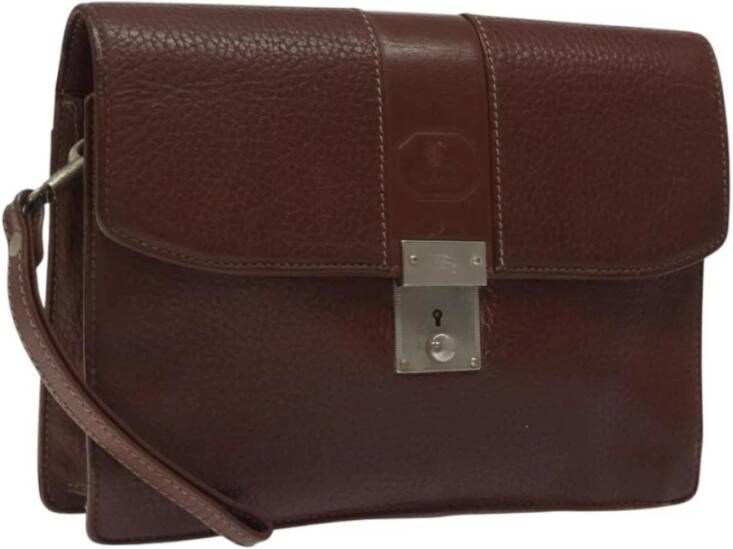 Burberry Vintage Tweedehands leren aktetas met slot
