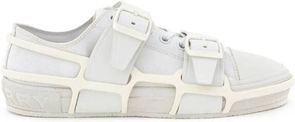 Burberry Witte Canvas Sneaker met Rubberen Zool