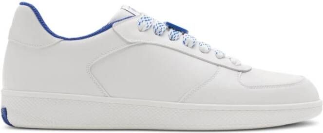 Burberry Witte Leren Sneakers Paneelontwerp White Heren