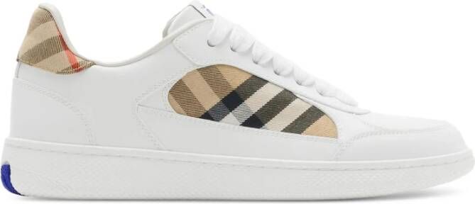 Burberry Witte Veterschoenen met Gewatteerde Enkel