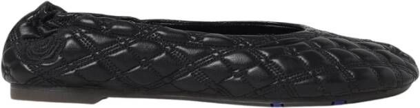 Burberry Gewatteerde Equestrian Platte Schoenen Black Dames