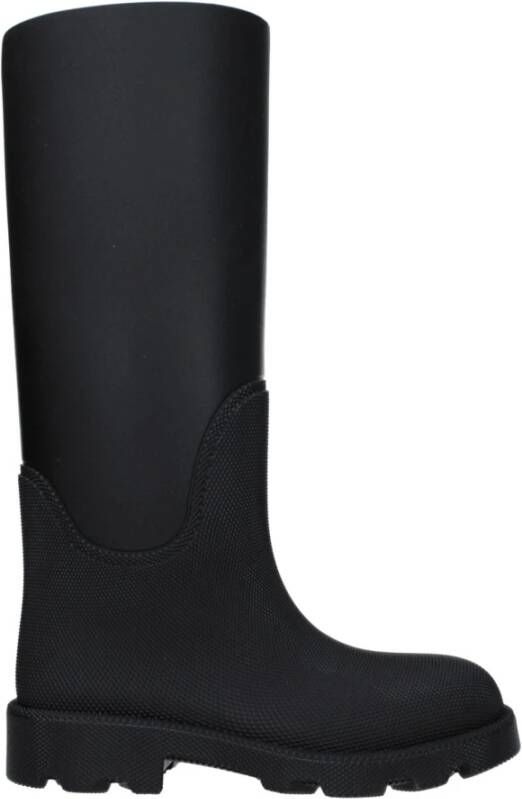 Burberry Panelconstructie Rubber Moeras Hoge Laarzen Black Dames