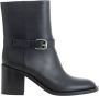 Burberry Zwarte Leren Enkellaarzen met Gespsluiting Black Dames - Thumbnail 1
