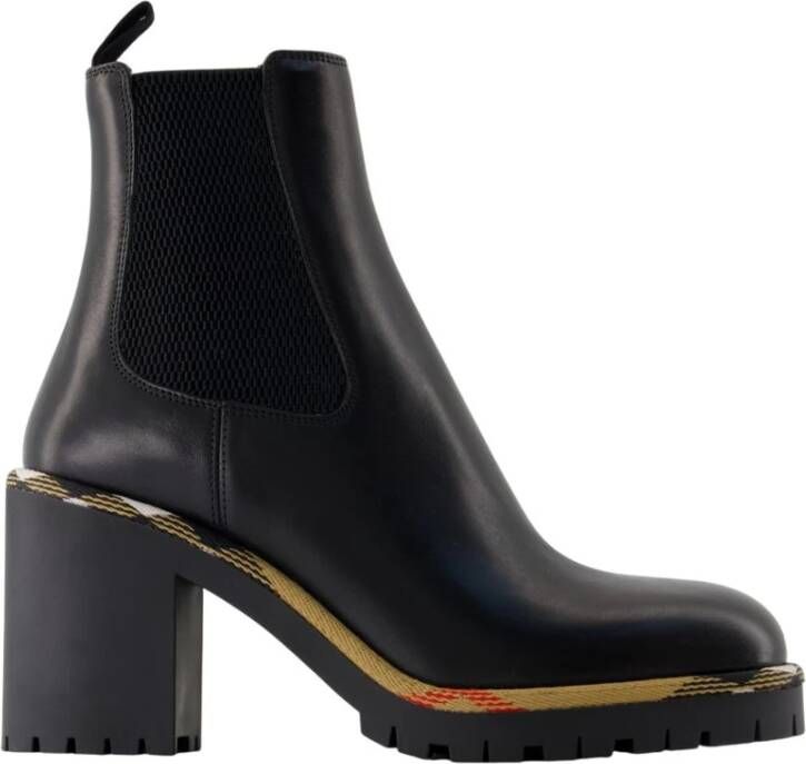 Burberry Zwarte leren enkellaarzen Grind