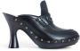 Burberry Zwarte leren hakken met studs en uitsparing - Thumbnail 1