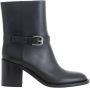 Burberry Zwarte Leren MidCalf Gesp Laarzen - Thumbnail 1