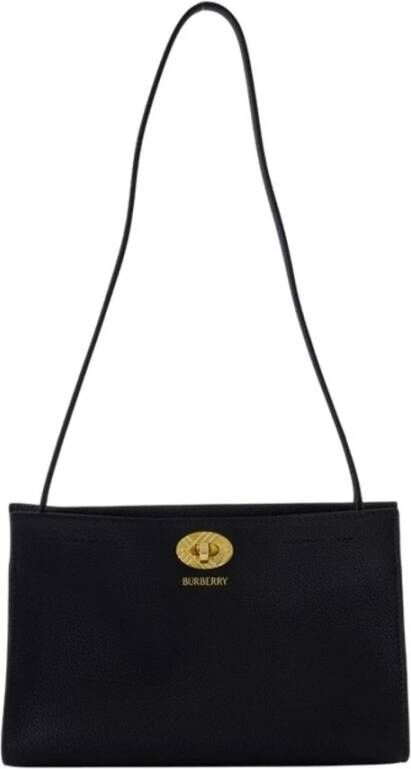 Burberry Zwarte leren schoudertas met draaislot