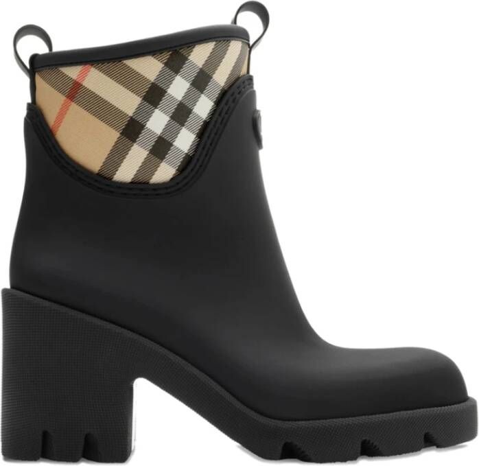 Burberry Zwarte Rubberen Zool Vintage Check Schoenen