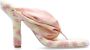 Burberry Witte Leren Sandalen met Check Print Pink Dames - Thumbnail 5