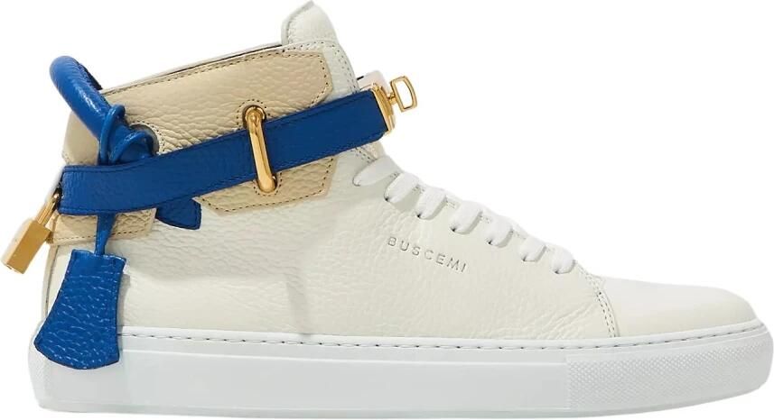 Buscemi Witte leren hoge sneakers