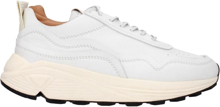 Buttero Witte Leren Sneakers Vintage Stijl
