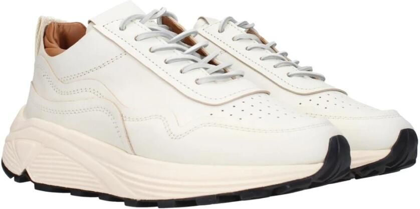 Buttero Witte Leren Sneakers Vintage Stijl