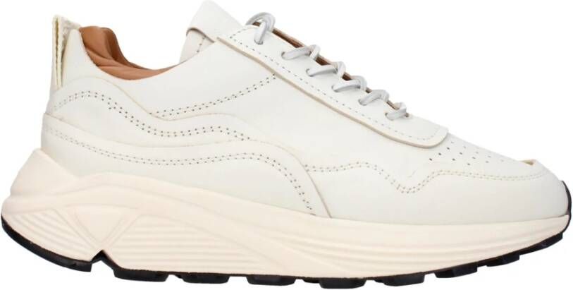Buttero Witte Leren Sneakers met Logo