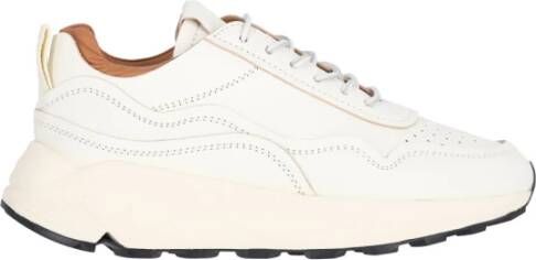 Buttero Witte Sneakers Klassiek Model White Heren