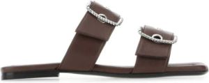 By FAR Bruine nappa lederen saba slippers Bruin Dames