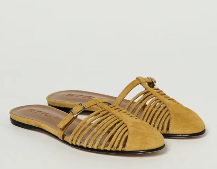 By FAR Donkergele Suède Slip-On Sandalen - Foto 2