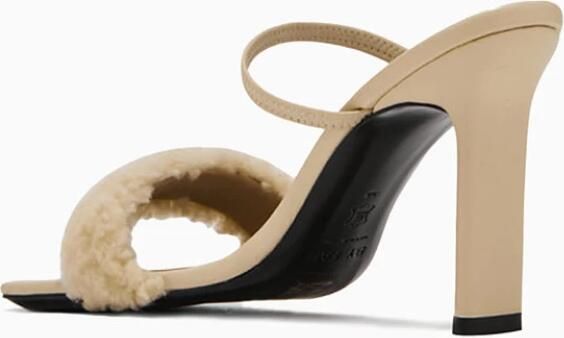 By FAR Leren Sandalen met Eco-Bont Kraag Beige Dames - Foto 4