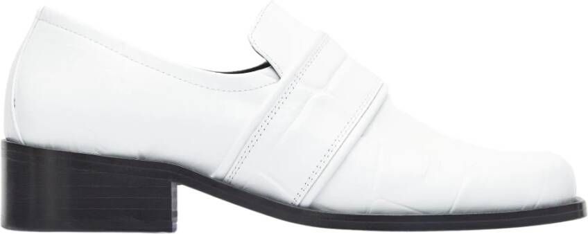 By FAR Croco Geëmbosseerde Leren Ballerinas White Dames