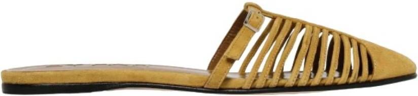 By FAR Donkergele Suède Slip-On Sandalen