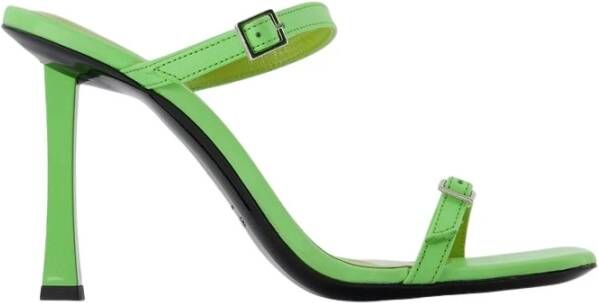 By FAR Flick Mule Green Leather Groen Dames