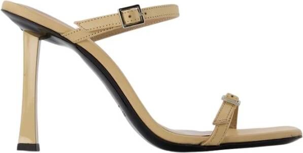 By FAR Beige Leren Stiletto Sandalen Beige Dames