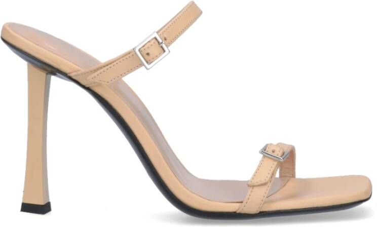 By FAR Beige Leren Stiletto Sandalen Beige Dames