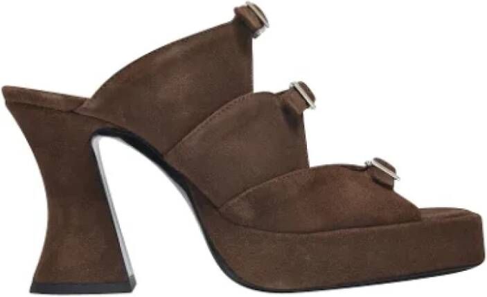 By FAR Leather sandals Brown Dames