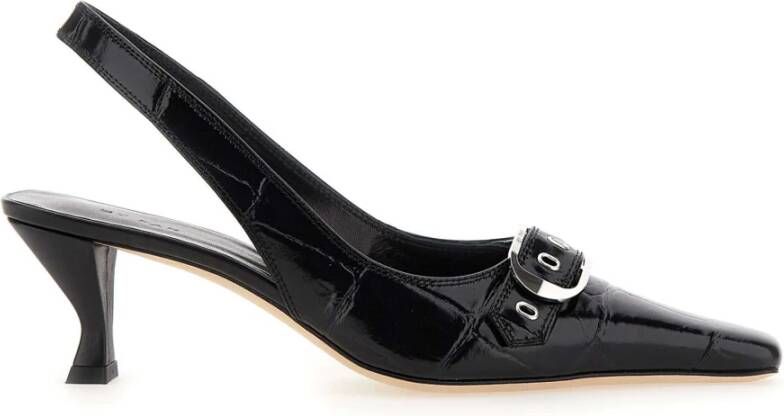 By FAR Elegante Cowhide Leren Slingback Hakken Black Dames