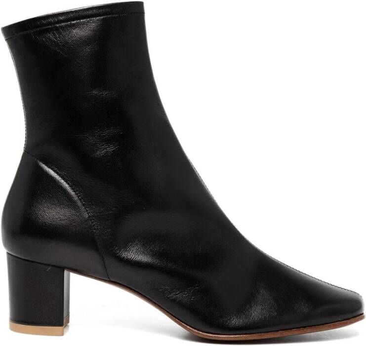 By Far Boots Sofia Black Leather Booties in zwart