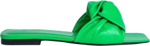 By FAR Super Groene Leren Slides Green Dames